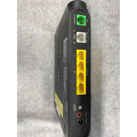 AT&T MOTOROLA NVG510 Modem Wi-Fi Router 12VDC DSL Broadband 4 Port Black - Picture 3 of 5